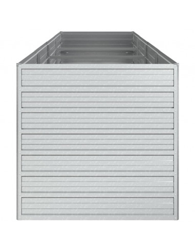 Letto Rialzato Giardino 320x80x77 cm in Acciaio Zincato Argento