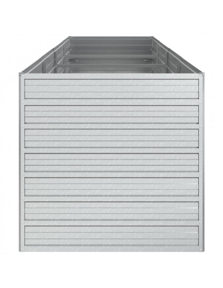 Letto Rialzato Giardino 320x80x77 cm in Acciaio Zincato Argento