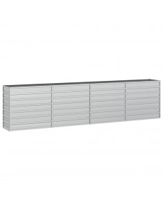 Letto Rialzato Giardino 320x40x77 cm in Acciaio Zincato Argento 2