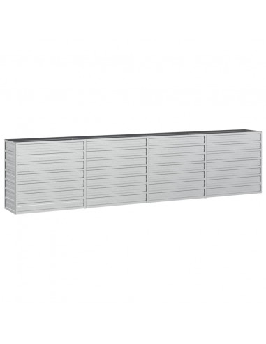 Letto Rialzato Giardino 320x40x77 cm in Acciaio Zincato Argento