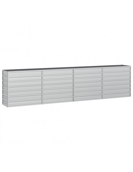 Letto Rialzato Giardino 320x40x77 cm in Acciaio Zincato Argento