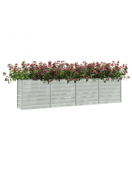 Letto Rialzato Giardino 320x40x77 cm in Acciaio Zincato Argento