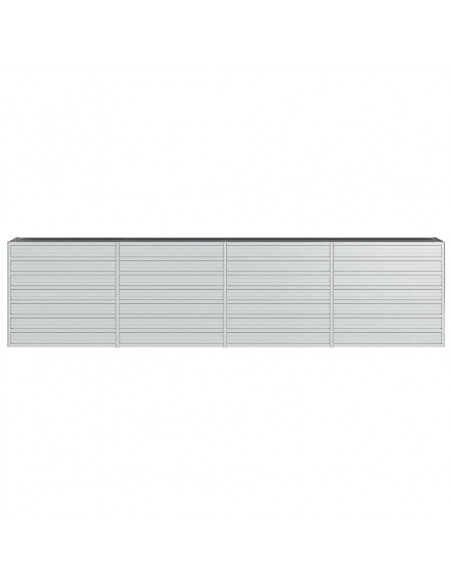 Letto Rialzato Giardino 320x40x77 cm in Acciaio Zincato Argento