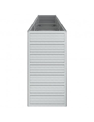 Letto Rialzato Giardino 320x40x77 cm in Acciaio Zincato Argento