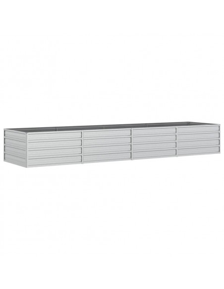 Letto Rialzato Giardino 320x80x45 cm in Acciaio Zincato Argento