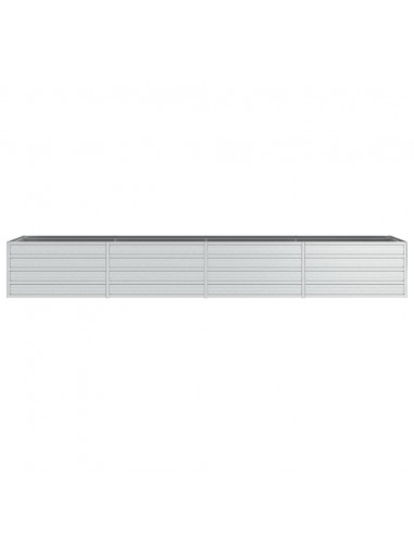 Letto Rialzato Giardino 320x80x45 cm in Acciaio Zincato Argento