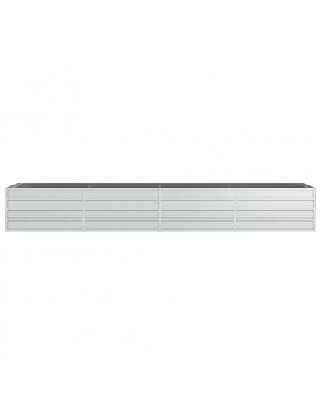 Letto Rialzato Giardino 320x80x45 cm in Acciaio Zincato Argento