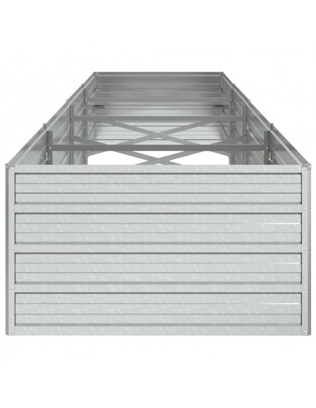 Letto Rialzato Giardino 320x80x45 cm in Acciaio Zincato Argento