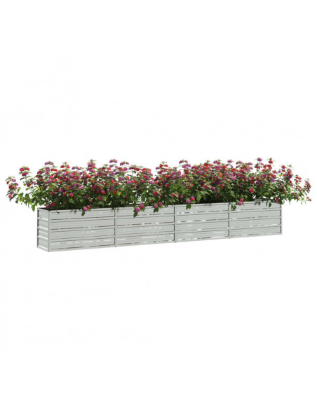Letto Rialzato Giardino 320x40x45 cm in Acciaio Zincato Argento