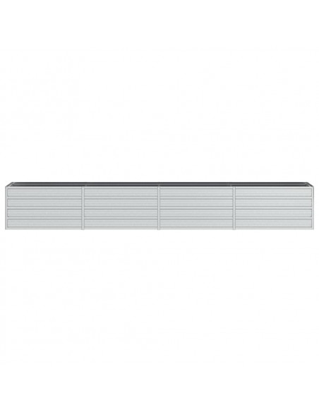 Letto Rialzato Giardino 320x40x45 cm in Acciaio Zincato Argento