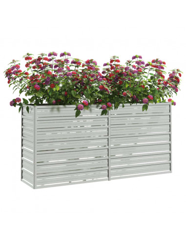 Letto Rialzato Giardino 160x40x77 cm in Acciaio Zincato Argento