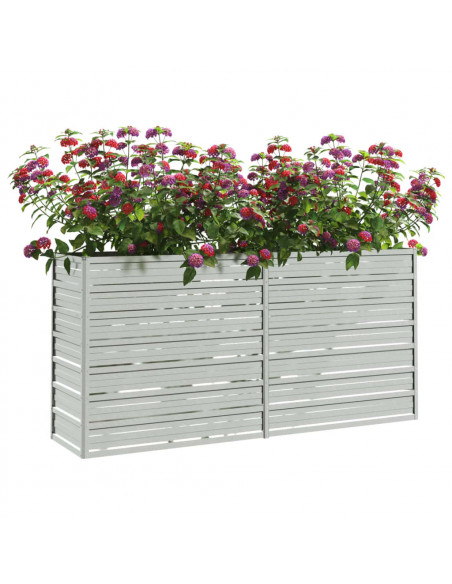 Letto Rialzato Giardino 160x40x77 cm in Acciaio Zincato Argento