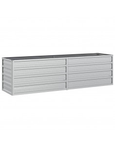 Letto Rialzato Giardino 160x40x45 cm in Acciaio Zincato Argento 2