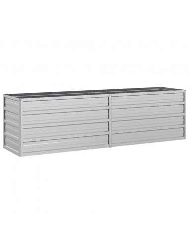 Letto Rialzato Giardino 160x40x45 cm in Acciaio Zincato Argento