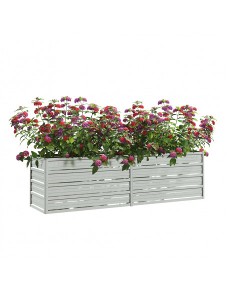 Letto Rialzato Giardino 160x40x45 cm in Acciaio Zincato Argento