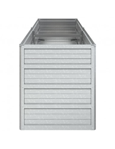 Letto Rialzato Giardino 160x40x45 cm in Acciaio Zincato Argento
