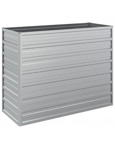 Letto Rialzato Giardino 100x40x77 cm in Acciaio Zincato Argento 2