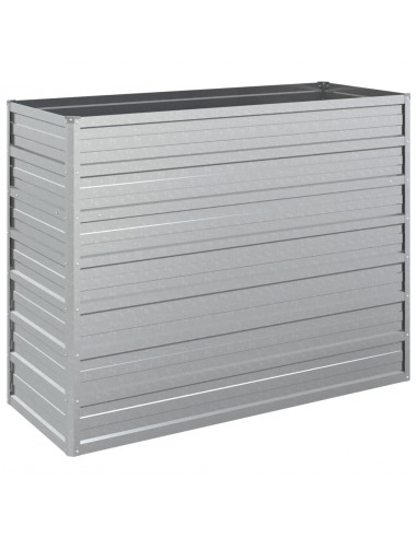 Letto Rialzato Giardino 100x40x77 cm in Acciaio Zincato Argento