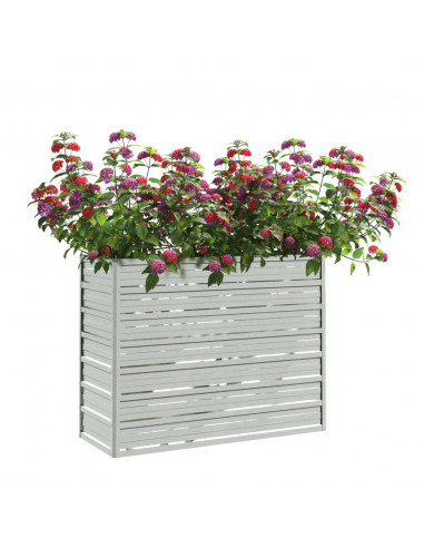 Letto Rialzato Giardino 100x40x77 cm in Acciaio Zincato Argento