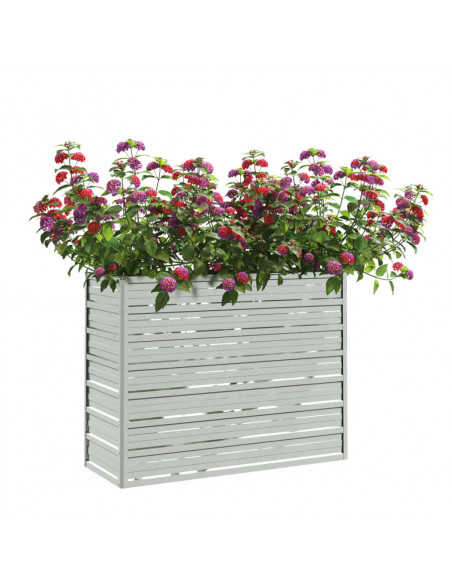 Letto Rialzato Giardino 100x40x77 cm in Acciaio Zincato Argento
