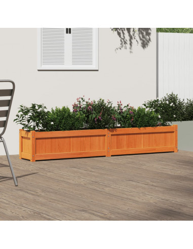 Fioriera Giardino Marrone Cera 180x31x31 cm Legno Massello Pino