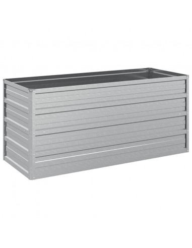Letto Rialzato Giardino 100x40x45 cm in Acciaio Zincato Argento