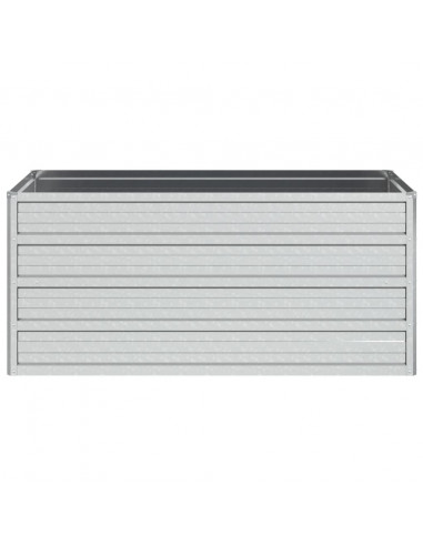 Letto Rialzato Giardino 100x40x45 cm in Acciaio Zincato Argento