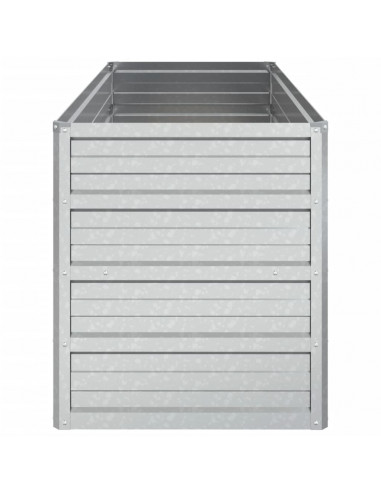 Letto Rialzato Giardino 100x40x45 cm in Acciaio Zincato Argento