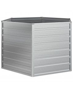 Letto Rialzato da Giardino 129x77 cm in Acciaio Zincato Argento 2