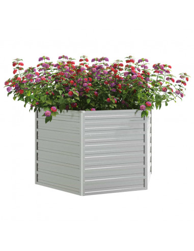 Letto Rialzato da Giardino 129x77 cm in Acciaio Zincato Argento