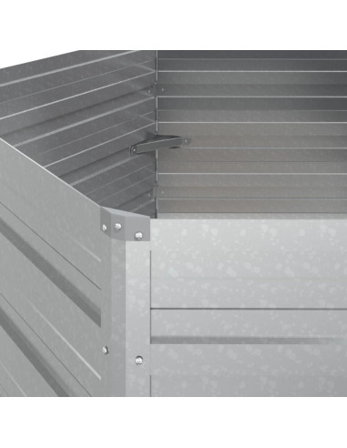 Letto Rialzato da Giardino 129x77 cm in Acciaio Zincato Argento