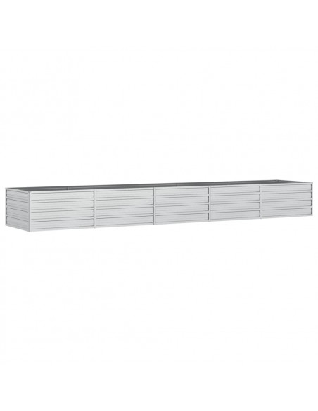 Letto Rialzato Giardino 400x80x45 cm in Acciaio Zincato Argento