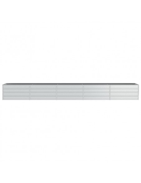 Letto Rialzato Giardino 400x80x45 cm in Acciaio Zincato Argento