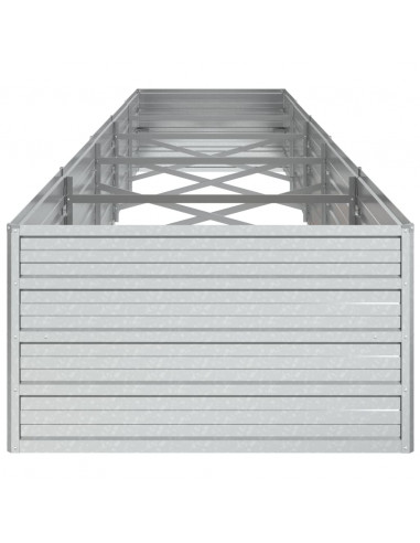 Letto Rialzato Giardino 400x80x45 cm in Acciaio Zincato Argento
