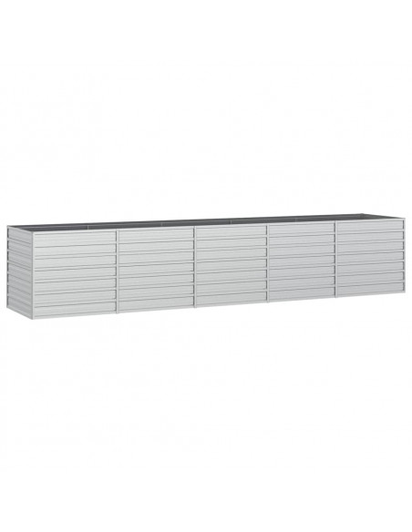 Letto Rialzato Giardino 400x80x77 cm in Acciaio Zincato Argento