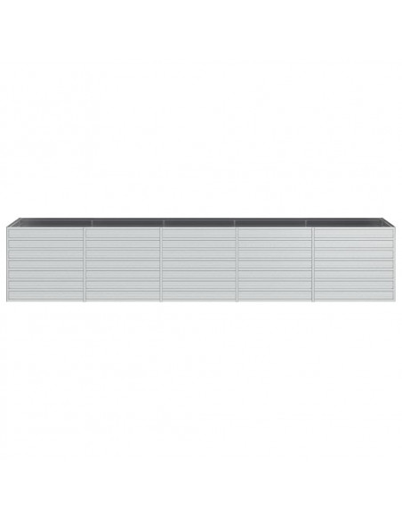Letto Rialzato Giardino 400x80x77 cm in Acciaio Zincato Argento