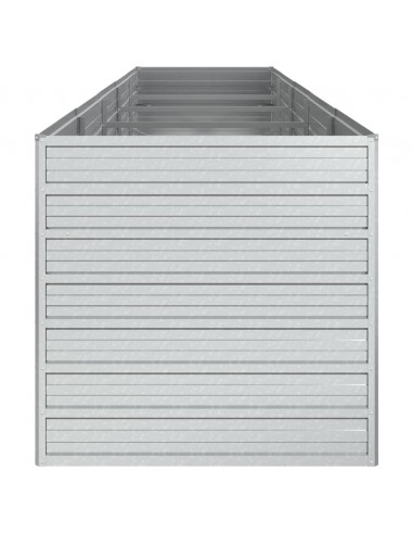 Letto Rialzato Giardino 400x80x77 cm in Acciaio Zincato Argento