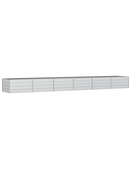 Letto Rialzato Giardino 480x80x45 cm in Acciaio Zincato Argento