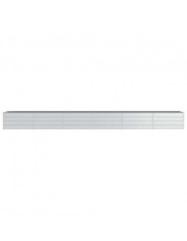 Letto Rialzato Giardino 480x80x45 cm in Acciaio Zincato Argento