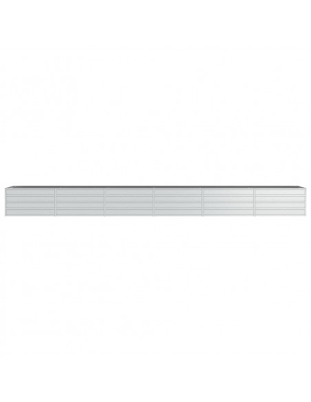 Letto Rialzato Giardino 480x80x45 cm in Acciaio Zincato Argento