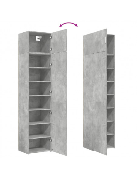 Mobile Sottile Grigio Cemento 50x42,5x225 cm in Truciolato