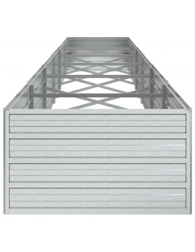 Letto Rialzato Giardino 480x80x45 cm in Acciaio Zincato Argento