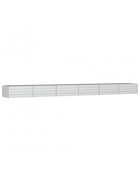 Letto Rialzato Giardino 600x80x45 cm in Acciaio Zincato Argento