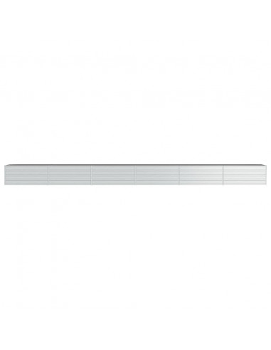 Letto Rialzato Giardino 600x80x45 cm in Acciaio Zincato Argento