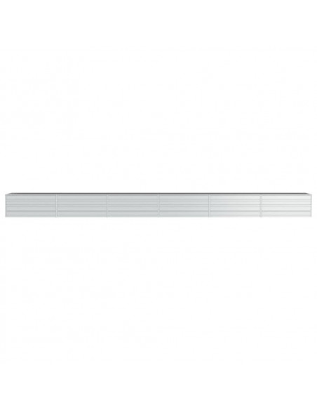 Letto Rialzato Giardino 600x80x45 cm in Acciaio Zincato Argento