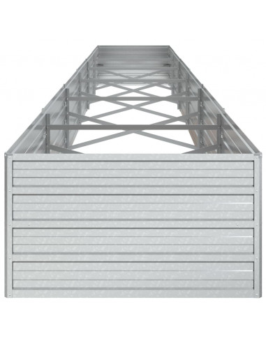 Letto Rialzato Giardino 600x80x45 cm in Acciaio Zincato Argento