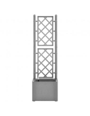 Letto Rialzato da Giardino con Graticcio e Irrigazione Grigio