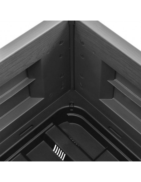 Letto Rialzato da Giardino in PP Grigio Pietra 43x43x35 cm