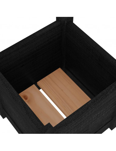 Fioriera da Giardino Nera 31x31x31 cm Legno Massello di Pino