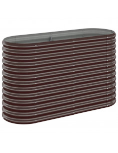 Letto Giardino Acciaio Verniciato a Polvere 114x40x68cm Marrone 2
